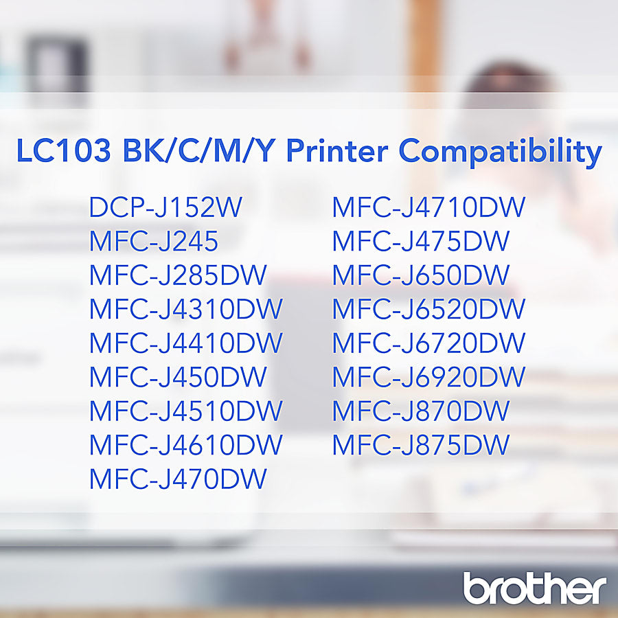 Genuine Brother LC1033PKS High Yield Cyan, Magenta, Yellow Ink Cartridge (600 pages)