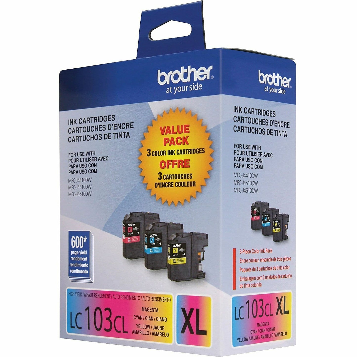 Genuine Brother LC1033PKS High Yield Cyan, Magenta, Yellow Ink Cartridge (600 pages)