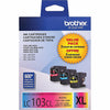 Genuine Brother LC1033PKS High Yield Cyan, Magenta, Yellow Ink Cartridge (600 pages)