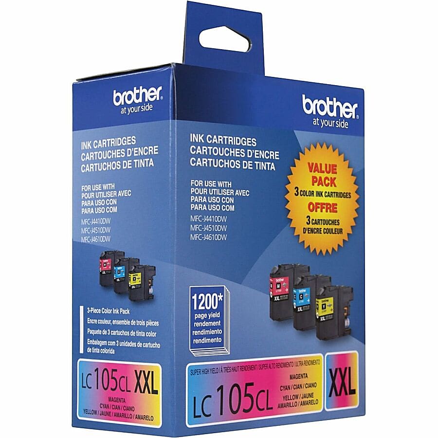 Genuine Brother LC1053PKS Cyan, Magenta, Yellow Ink Cartridge (1,200 pages)