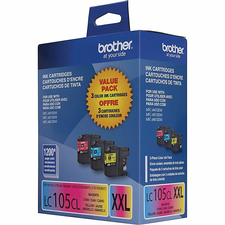 Genuine Brother LC1053PKS Cyan, Magenta, Yellow Ink Cartridge (1,200 pages)