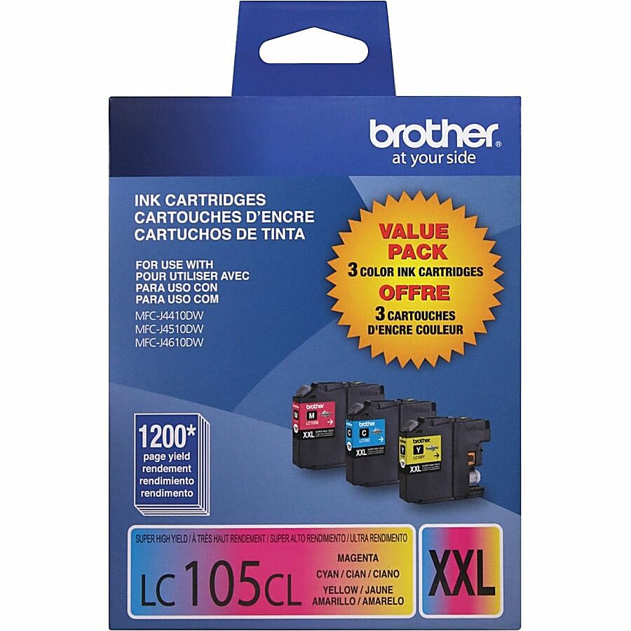 Genuine Brother LC1053PKS Cyan, Magenta, Yellow Ink Cartridge (1,200 pages)