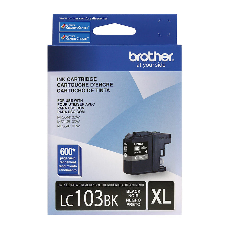 Genuine Brother LC103BK High Yield Black Ink Cartridge (600 pages)
