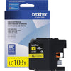 Genuine Brother LC103Y High Yield Yellow Ink Cartridge (600 pages)