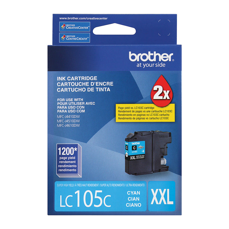 Genuine Brother LC105C Cyan Ink Cartridge (1,200 pages)