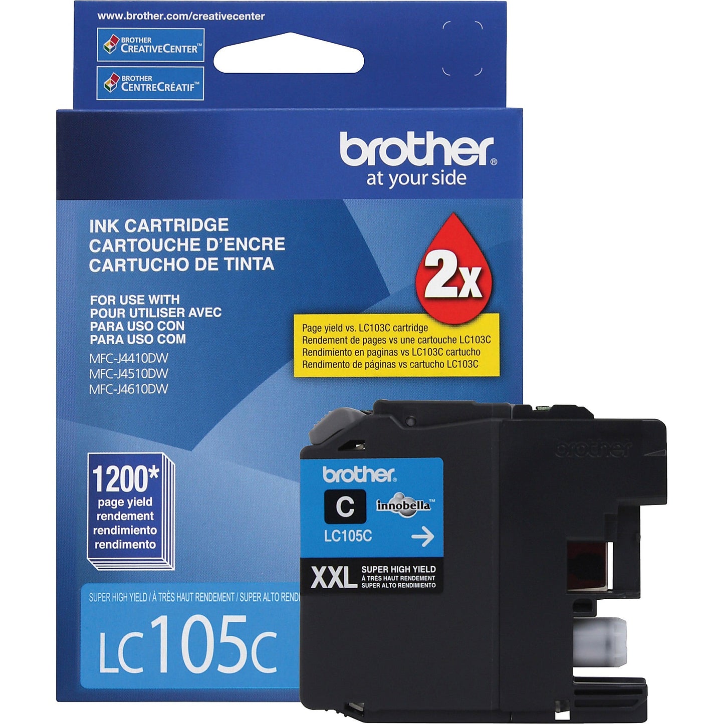 Genuine Brother LC105C Cyan Ink Cartridge (1,200 pages)