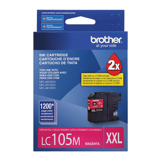 Genuine Brother LC105M Magenta Ink Cartridge (1,200 pages)