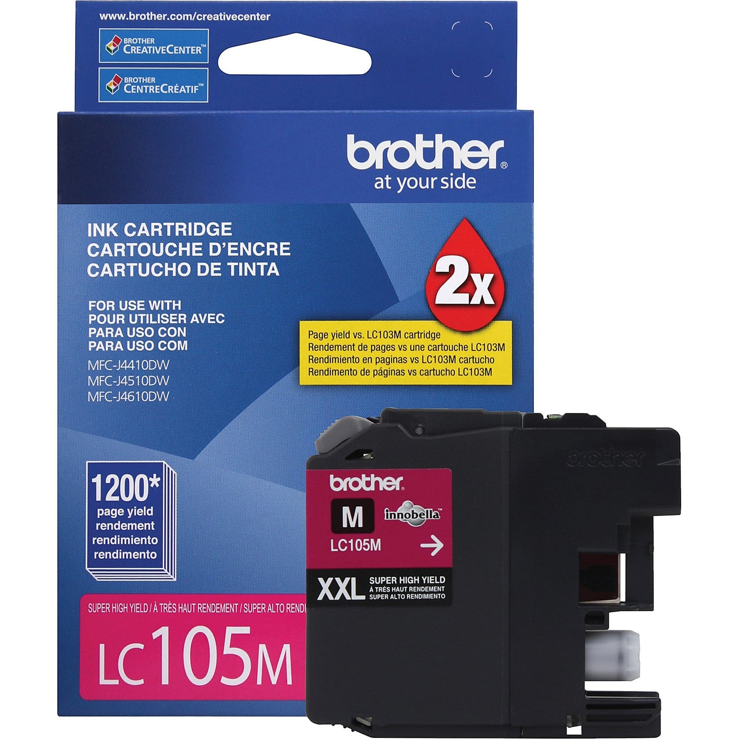 Genuine Brother LC105M Magenta Ink Cartridge (1,200 pages)