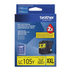 Genuine Brother LC105Y Yellow Ink Cartridge (1,200 pages)