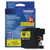 Genuine Brother LC105Y Yellow Ink Cartridge (1,200 pages)
