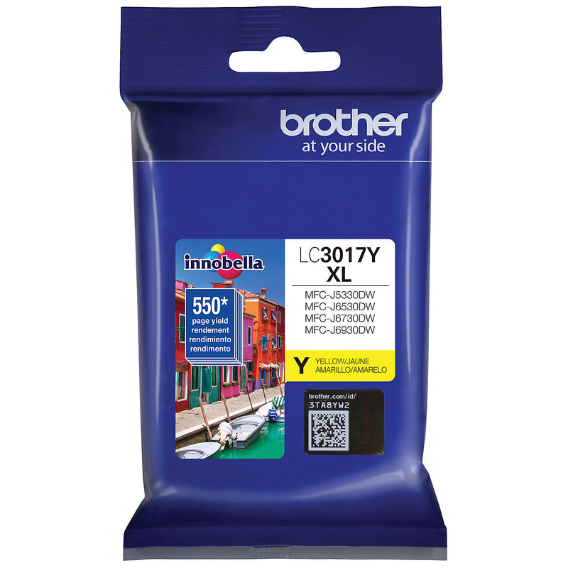Genuine Brother LC3017Y Yellow Ink Cartridge (550 pages)