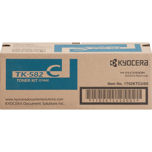 Genuine Kyocera TK-582C High Yield Cyan Toner Cartridge (2,800 pages)