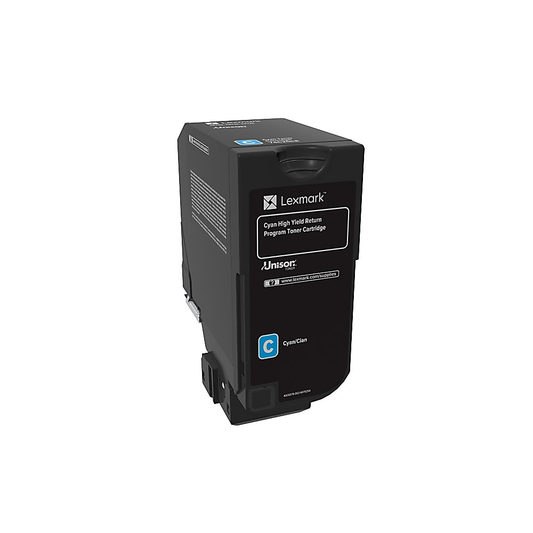 Genuine Lexmark 74C1HC0 High Yield Cyan Toner Cartridge (12,000 pages) Return Program