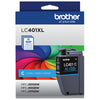 Genuine Brother LC401XLC High Yield Cyan Ink Cartridge (500 pages)