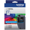Genuine Brother LC401XLC High Yield Cyan Ink Cartridge (500 pages)