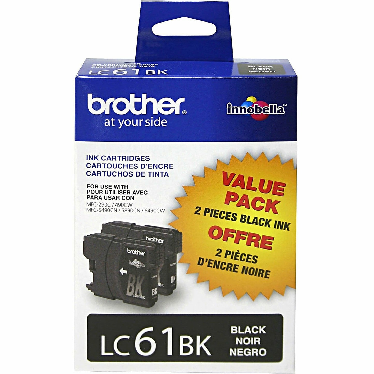 Genuine Brother LC612PKS Cyan, Magenta, Yellow Ink Cartridge (450 pages)