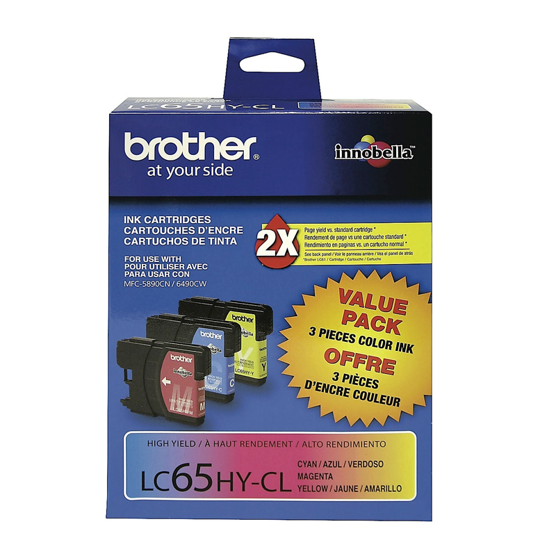 Genuine Brother LC653PKS High Yield Cyan, Magenta, Yellow Ink Cartridge (750 pages)