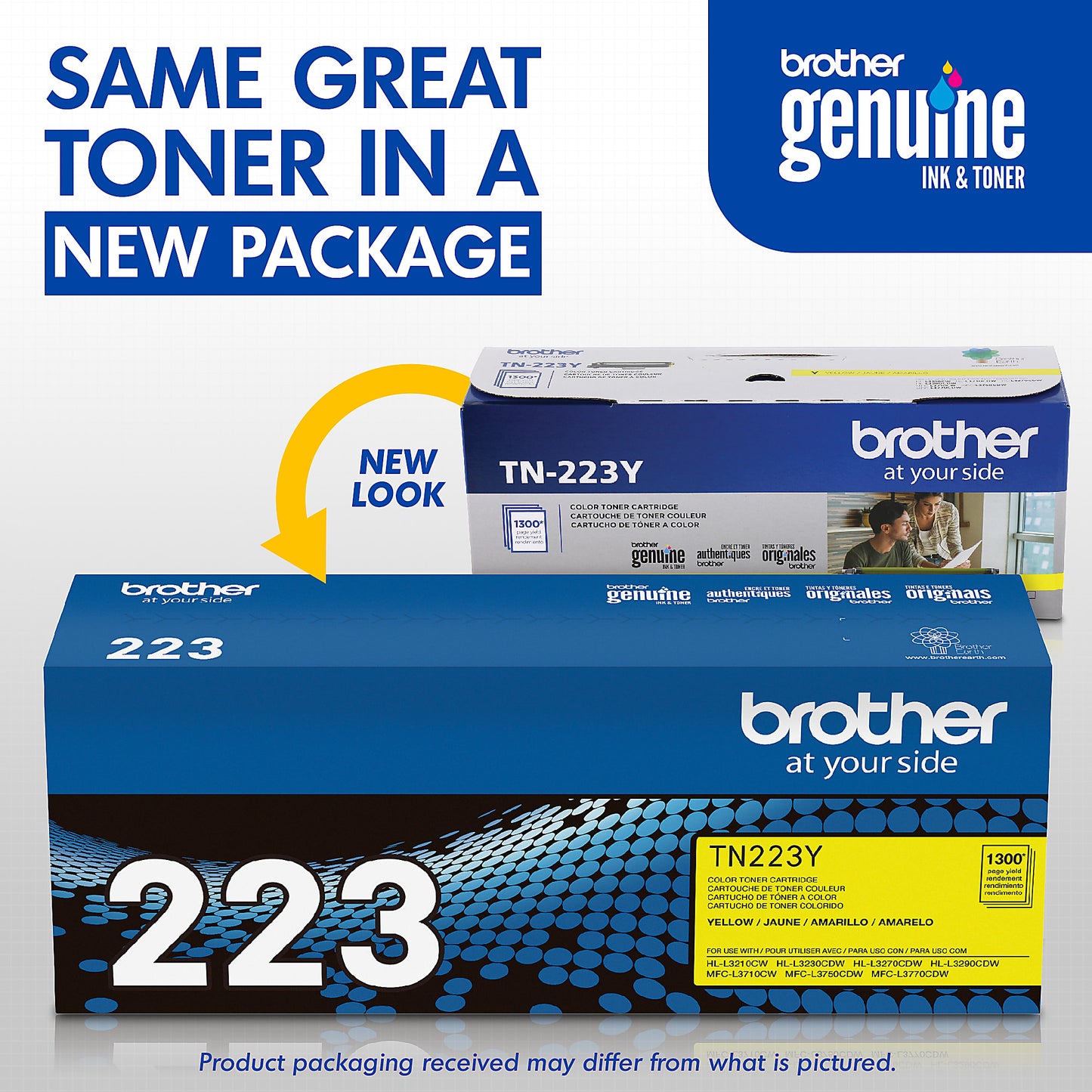 Genuine Brother TN223Y Yellow Toner Cartridge (1,300 pages)