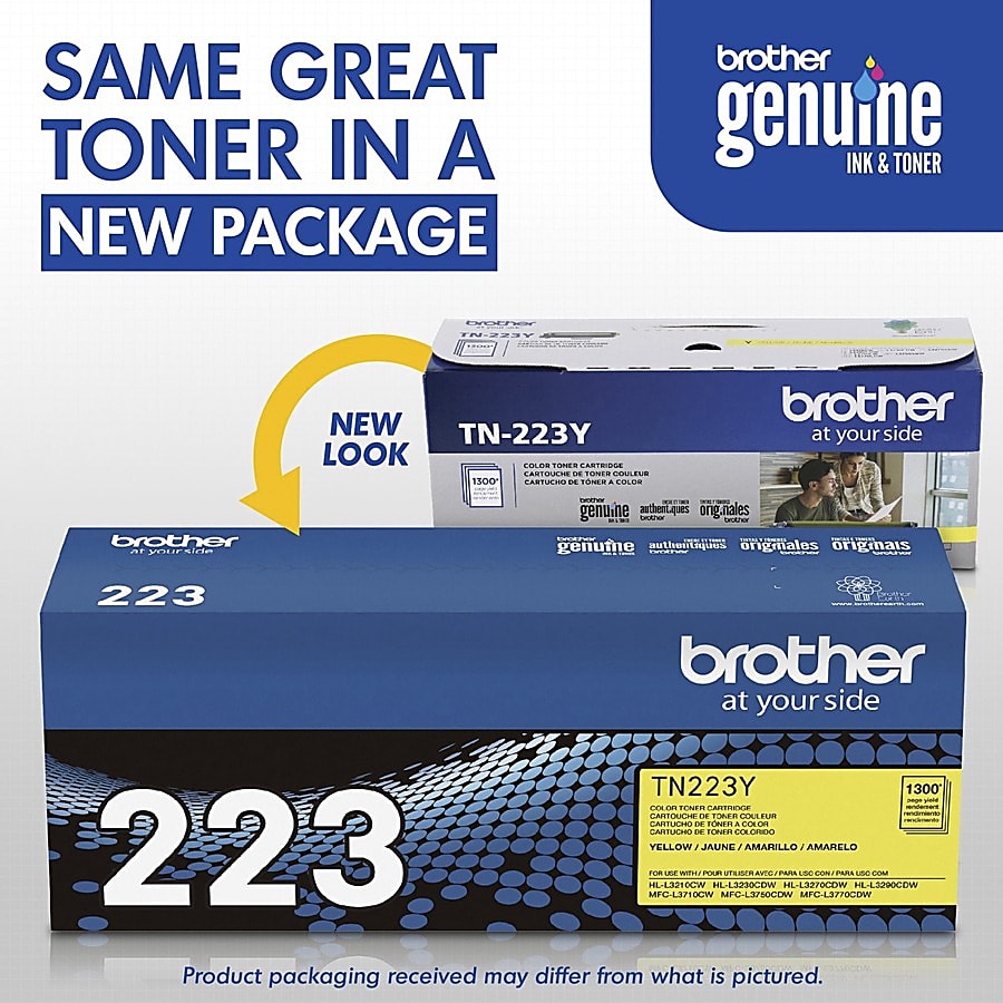 Genuine Brother TN223Y Yellow Toner Cartridge (1,300 pages)