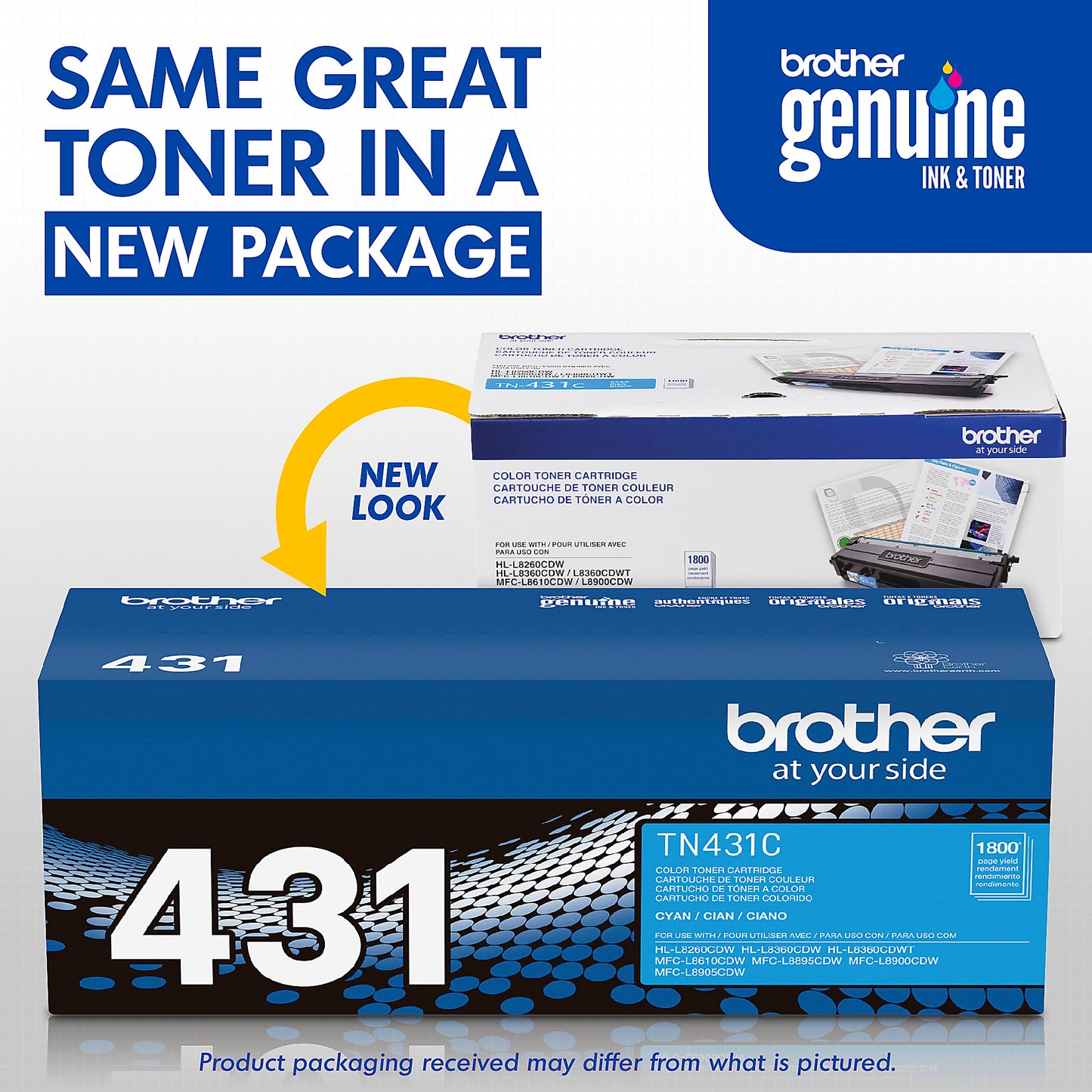 Genuine Brother TN431C Cyan Toner Cartridge (1,800 pages)