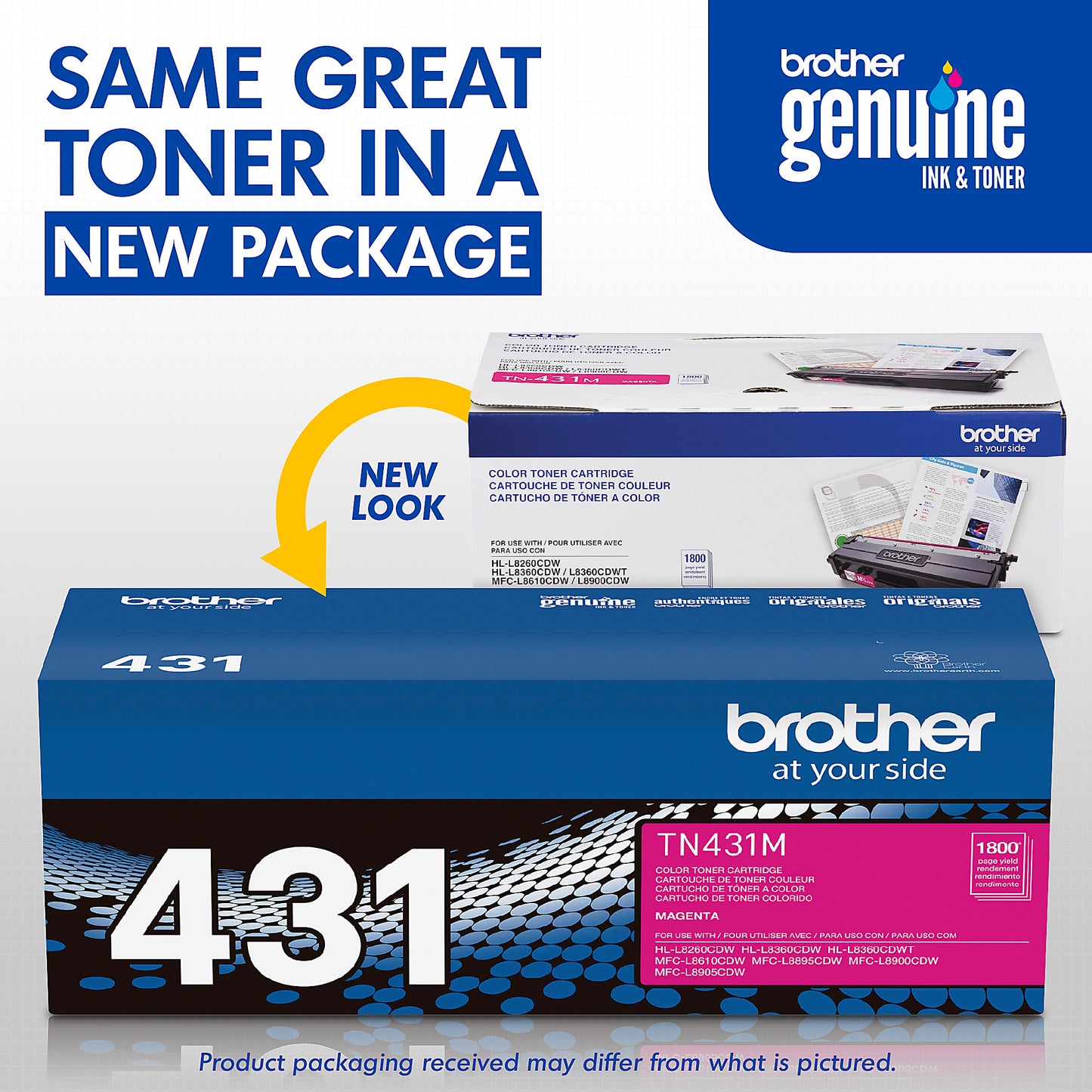 Genuine Brother TN431M Magenta Toner Cartridge (1,800 pages)