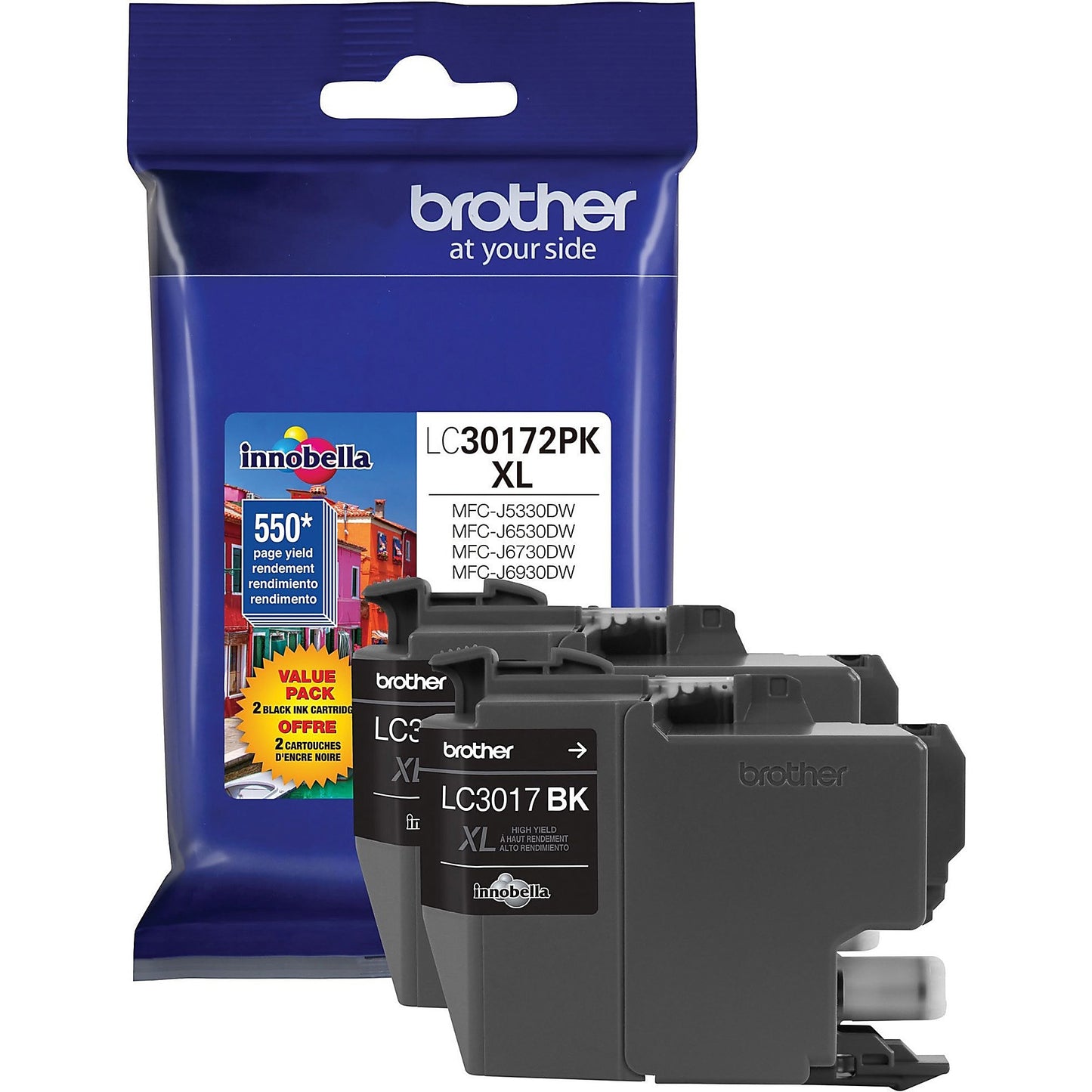 Genuine Brother LC30172PK Black Ink Cartridge (550 pages)