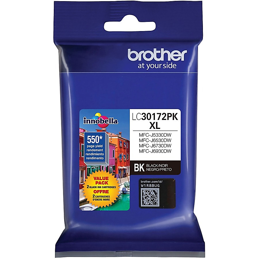 Genuine Brother LC30172PK Black Ink Cartridge (550 pages)