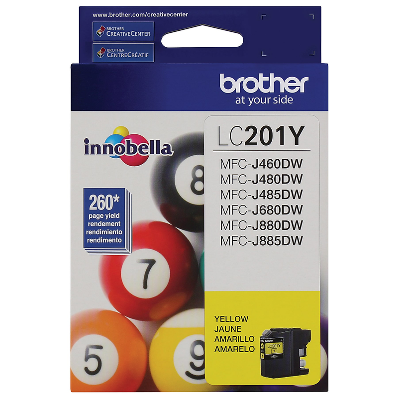 Genuine Brother LC201Y Yellow Ink Cartridge (260 pages)