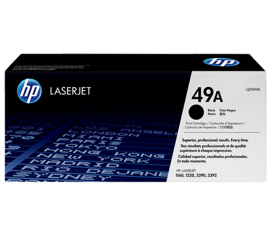 Genuine HP 49A Black Toner Cartridge, Q5949A (2,500 pages)